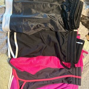 Athletic Works Black and Pink Athletic Shorts Lightweight Elastic Waist